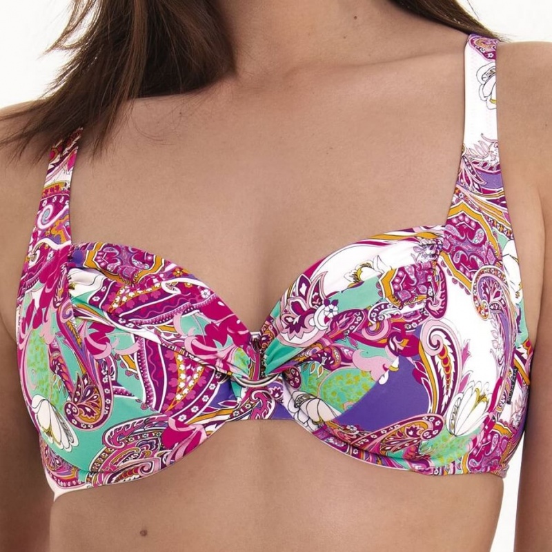 Rosa Faia Underwired Tankini Top, Black and White D-H Cup